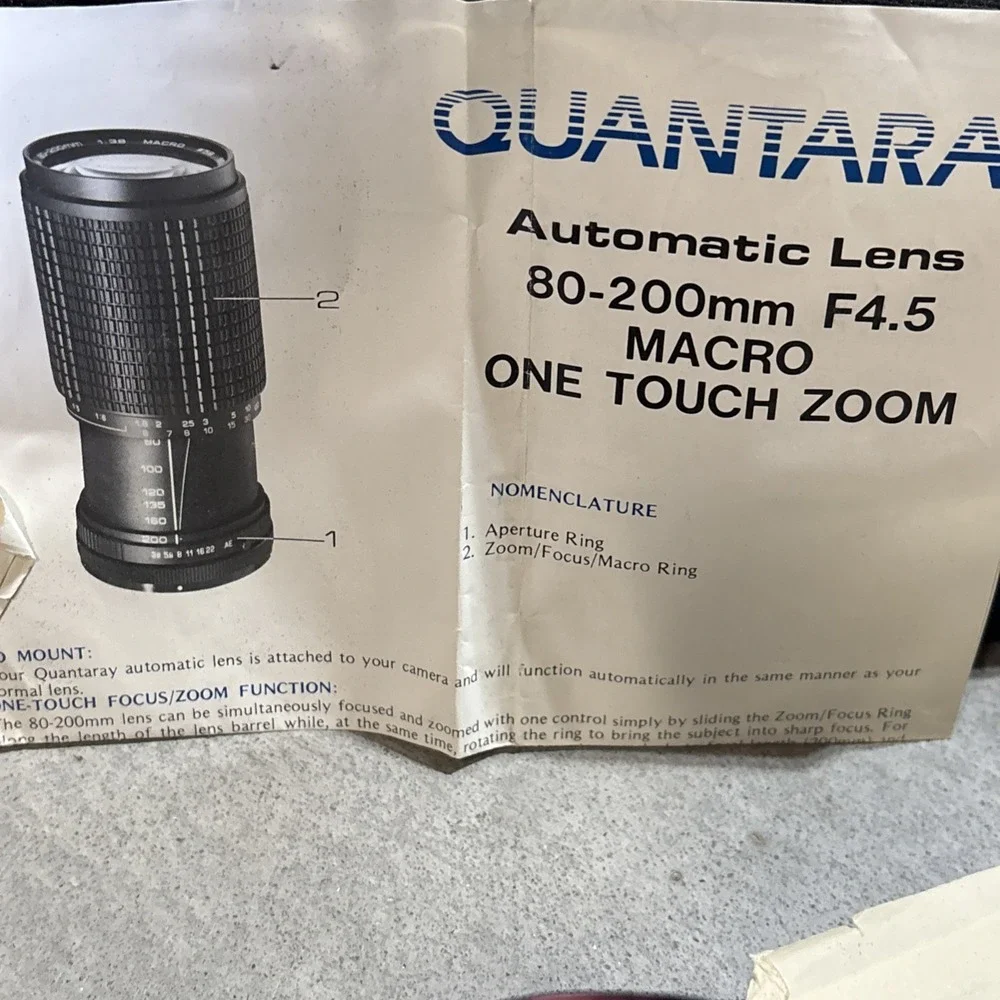 VTG Quanteray RZ 800 Computerized SLR 35mm‎ Auto Lens 80-200 Flash Case Japan